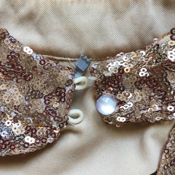 GOLD SEQUINED TWO PIECE HOCO/ SEMI DRESS - Picture 6 of 8